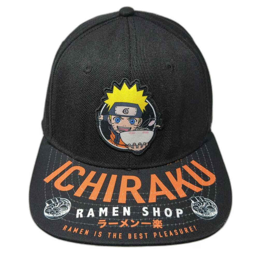 Naruto Snapback Black One Size Ichiraku Ramen Shop Anime Patch Underbrim Hat
